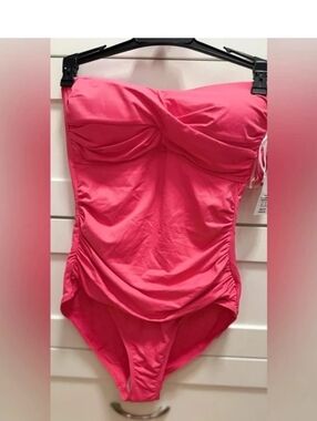 Strapless Pink One-Piece Swimsuit